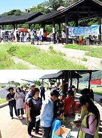 縣立醫院病人安全宣導與健康促進闖關活動30日上午在介壽澳口公園歡樂登場,300多位鄉親陸續前往體驗闖關,各關都大排長龍,鄉親度過知性又充實的週日上午。(圖/文:曹重偉)
