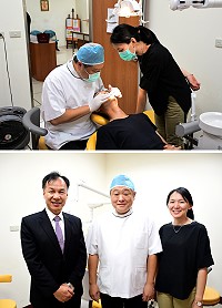 結緣馬祖12年,縣政顧問王人豪(中)引進隱形矯正牙套造福多位鄉親。(圖/文:曹重偉)