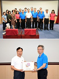 國防醫學院預防醫學研究所由所長謝博軒少校帶隊,抵馬執行107年度台閩地區國軍營區鼠類相關傳染病之監測調查計畫;昨天前往縣府拜訪,縣長劉增應肯定謝所長不辭辛勞來馬做鼠類疫情監控並致贈馬祖好禮。(圖/文:曹重偉)