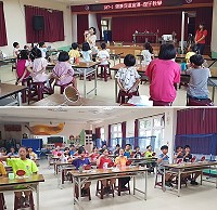 教育處和塘岐國小1日邀請教育部健康促進學校中央輔導委員許愛玲進行潔牙教學。(圖:教育處)