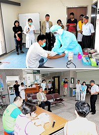 因應中國大陸出現首例人類H7N9流感確定病例,縣立醫院特舉辦107年度連江縣立醫院新型A型流感(H7N9)病患收治及應變演練,經縣醫分組進行演練,過程緊湊順暢。(圖/文:曹重偉)