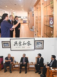 中華郵政董事長魏健宏訪問馬祖酒廠,雙方討論加強馬酒行銷。(圖/文:馮紹夫)