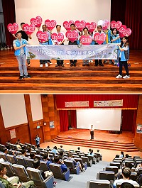心理健康月系列活動之記者會暨心靈影展6日下午在民俗文物館演藝廳盛大登場,吸引百餘位軍民鄉親前往欣賞《遇見街貓BOB》;縣長劉增應致詞時肯定衛生福利局團隊營造心理健康環境及舉辦相關活動,並與來賓們一起手持標語鼓勵大家。(圖/文:曹重偉)