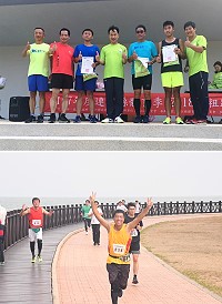 連江縣體育會107年度連江縣體育季2018馬祖路跑賽,數十位民眾健康開跑。(圖/文:馮紹夫)