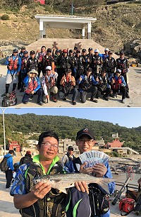 縣運磯釣大賽北竿大坵登場,南竿鄉以總重6025公克獲冠軍,北竿林滿平獲最大尾獎一萬元獎金。(圖/文:陳鵬雄)