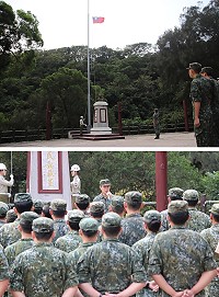 指揮官主持雙十國慶升旗典禮。(圖/文:江耿逸)