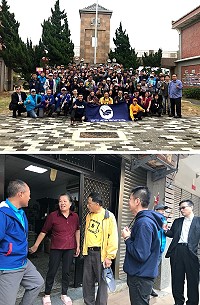 大近百位學生在校長張清風率領下在馬祖校區「初體驗」,也了解社區機能,大家都很期待明年開始在北竿上課。(圖:北竿鄉公所)