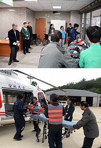 擔負地區緊急醫療後送重任的凌天航空進駐已2個多月,縣長劉增應19日傍晚特別邀集該公司飛官及地勤人員等人召開座談會,了解駐地人員適應狀況及各方面需求,之後並舉辦後送演練,對凌天航空表現給予肯定。(圖/文:曹重偉)