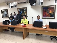 第7屆連江縣長候選人號次抽籤19日上午9時先行作業,左起蘇柏豪、劉增應、魏耀乾到場。(圖:曹重偉)
