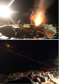上圖:81迫擊砲發射實況。下圖:曳光彈劃破天際。(圖/文:謝佳宏)