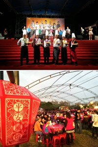 桃園市2018媽祖昇天祭民俗藝文活動八德風華藝能大賞演唱會+千人食福宴,由市長鄭文燦、連江縣副縣長王忠銘等共同敲鑼啟動,現場熱鬧歡騰。(圖:連江縣政府民政處提供)