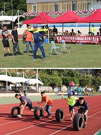 連江縣107年原住民族第5屆傳統競技活動27日登場,進行射箭與滾輪胎趣味競賽。(圖/文:吳嘉榮)