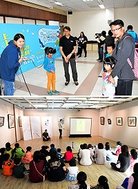 故宮魅力持續燃燒!「卡蹓卡蹓Hi故宮」藝術陪伴計畫27日下午在民俗文物館舉辦VR體驗活動,吸引爆滿的親子前往參加互動多媒體創作、VR體驗及肢體律動等豐富活動。(圖/文:曹重偉)
