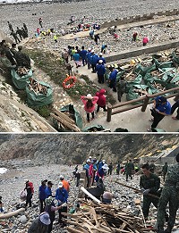 　環資局秋季淨灘活動移師莒光，號召軍民近150人，以具體行動為地球環保盡心盡力。（圖／文：宋幸儒）