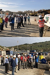 　北竿3項重大公共建設推動中，縣長劉增應與議長張永江配合縣政及北竿鄉政考察，聽取工務處及相關規劃施工團隊簡報。（圖／文：陳鵬雄）