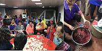 文化處107文創計畫,「一起釀酒趣-釀老酒」課程,吸引滿場西莒鄉親參與,也讓活動現場充滿濃濃的香味。(圖/文:宋幸儒)