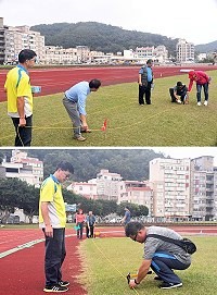 馬祖首場全國賽事,107年全國翁祿壽盃木球錦標賽9日南竿福澳登場,大會工作人員昨日抵馬進行場地布置,迎接運動盛會。(圖/文:馮紹夫)
