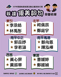 「閱讀之星」系列推廣活動我讀優美詞句得獎者公佈。(圖:連江縣政府文化處)