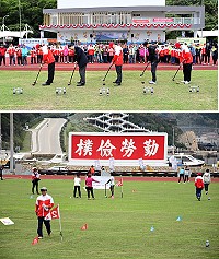 馬祖首場全國級木球賽事翁祿壽盃活力開打,縣長劉增應、議長張永江等多位來賓前往致意及擔任開球嘉賓;木球委員會歡迎鄉親前往福澳運動場欣賞精彩賽事。(圖/文:曹重偉)
