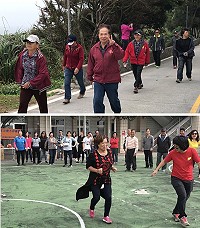 莒光鄉公所舉辦107年全民健行暨趣味競賽活動趣味性十足,引起鄉親哈哈大笑。(圖/文:宋幸儒)
