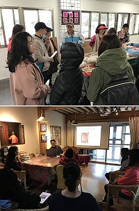 馬祖文學小旅行10日帶領學員了解山隴及牛角美食文化、冬令節慶的意涵,及書寫馬祖食物的回憶。(圖/文:吳嘉榮)