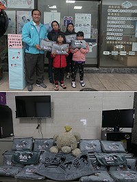 HOLA特力屋和華研國際致贈馬祖弱勢家庭冬季保暖物品,關心地區弱勢家庭。(圖:馬祖家扶)