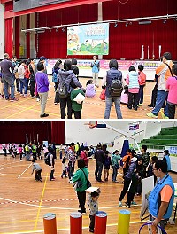 連江縣衛生福利局兒童安全宣導10日上午在南竿體育館歡樂登場,吸引300多位親子陸續前往參加,透過「一起來闖關、安全有把關」主題活動,希望孩子們平安長大,快樂成長!(圖/文:曹重偉)