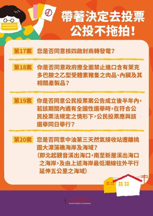 投票權人先想清楚4項公投案怎麼投,12月18日帶著決定進入投票所,投票過程輕鬆又快速。(圖:中央選舉委員會)