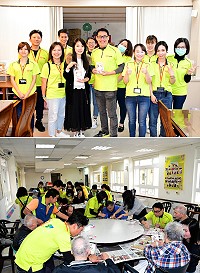 孟冬送暖!采盟公司15日上午由副理邱博文率多位職員拜訪大同之家,並舉辦貓頭鷹掛飾DIY關懷長者,讓老人家們溫暖在心頭。(圖/文:曹重偉)