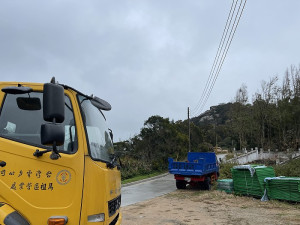 　短坡山景區電力地下化推動中，景區內數支電桿配合近期拆除。（圖／文：陳鵬雄）