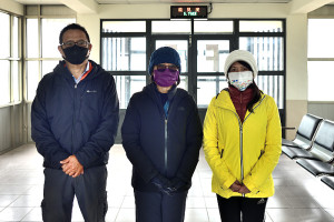 　東引自動氣象站完成能見度儀建置，並與直升機航空站電子看板連線，立即顯示所有氣象觀測資訊。（圖／文：陳其敏）
