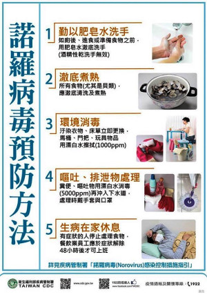 國內腹瀉疫情上升,衛福局籲請民眾落實勤洗手及飲食衛生,地區餐飲旅宿業也請加強環境清潔。(圖:連江縣衛福局)