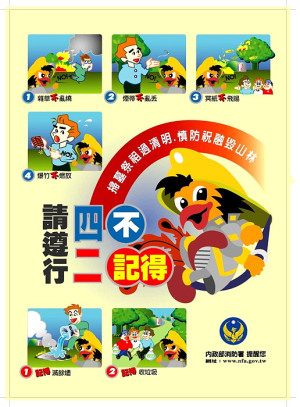 　民俗掃墓慎終追遠的清明節到了，消防局希望民眾表達敬祖感恩時，謹記「四不二記得」原則，平安度過傳統節日。（圖：連江縣消防局）