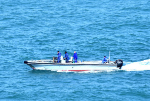 　東引北固礁附近海面，6日又發現至少有5艘大陸快艇越界進行船釣。（圖／文：陳其敏）