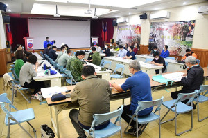　縣府舉辦111年水災災害防救演習兵棋推演第一次預演，主要請參演單位就內容進行確認；第二次預演為4月22日，正式演練為5月3日。（圖／文：曹重偉）