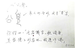 ▲頌的古文字結構圖。