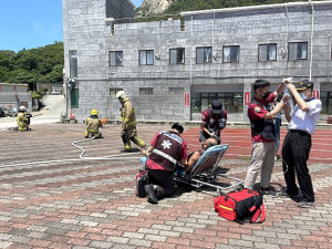 　北竿鄉22日結合有關單位舉辦111年度防災救災兵推及實兵演練。（圖／文：陳鵬雄）