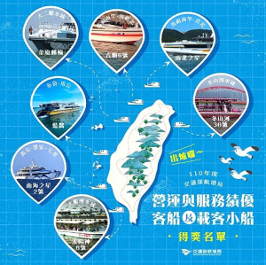 航港局110年度績優客船及載客小船表揚,馬祖「南北之星」、「吉順6號」分別獲選。(圖:交通部航港局)
