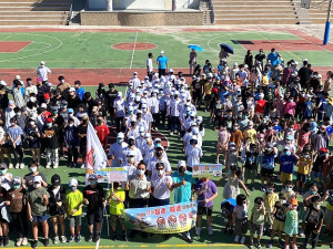 配合本縣二年一度縣運,縣警局8月31日配合介壽國中小縣運授旗活動辦理交安宣導。(圖:連江縣警察局)