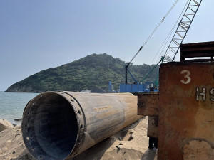　塘后橋工程已完成A1橋台共3根全套管基樁，為橋梁搭建跨出重要一步。（圖／文：陳鵬雄）
