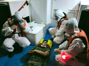 馬祖海巡隊連續2天執行病患轉診,在最短時間內,協助病患安全就診。(圖:馬祖海巡隊)
