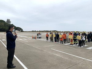 　民航局南竿航空站4日上午11時舉辦年度空難災害防救演習。（圖／文：馮紹夫）