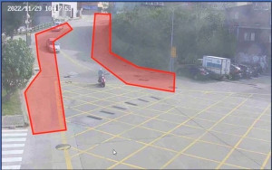 科技執法設備今起針對違規停車等項目自動偵測並舉發,取締道路範圍包括清水廣場、海濱大道與清水路口(南往北及西往東方向)。(圖:連江縣警察局)