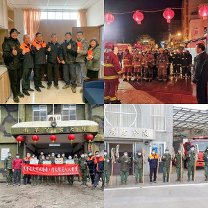春節期間仍堅守崗位,消防局長曹典鈺至水上救生大隊、鳳凰志工隊等義消隊部致贈春節加菜金,為他們加油打氣。(圖/文:曹重偉)