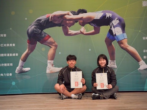 馬祖角力隊參加2023年國家代表隊選拔賽,選手鄭浩倫、劉玉婷獲選國手資格,預計6月28日赴約旦參賽。(圖:馬祖角力隊)