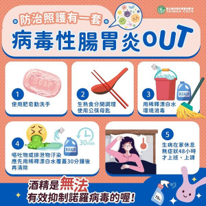 地區近期發生多起疑似食物中毒案件,部分案件檢體檢出諾羅病毒。衛福局提醒民眾及餐飲業者保持良好衛生習慣,不生食、勤洗手。(圖:連江縣衛福局)