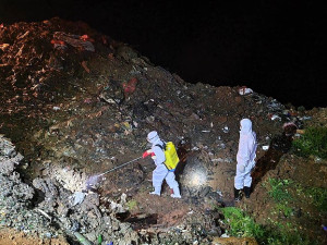 44公噸走私牛肚,24日晚間全數銷毀完畢。(圖:產發處)