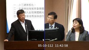 立委陳雪生10日再次針對小三通開放議題向交通部、陸委會提出質詢。(圖:立法院)