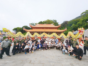 南竿守備大隊機步連舞龍隊合影。(圖:馬武羣)