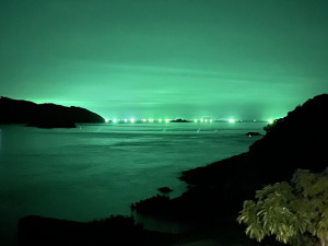 　每年7至9月大陸沿海明亮的漁火燈光將成為大坵暗空公園認證的最大障礙。（圖／文：陳鵬雄）